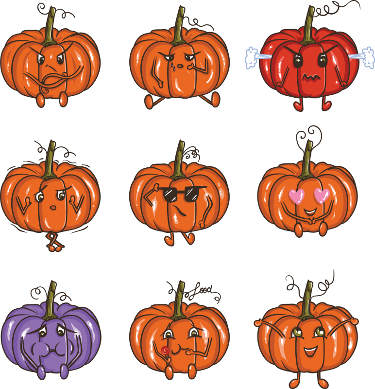 Pumpkin emoji t shirt illustration