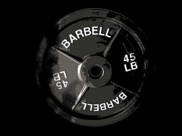 Powerlifting Barbell Plate t shirt illustration Powerlifting Barbell Plate t shirt illustration