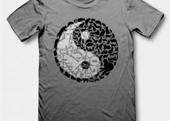 YinYang Cats t-shirt design buy t shirt design YinYang Cats t-shirt design buy t shirt design