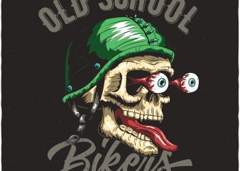 Biker's skull. Vector t-shirt design buy t shirt design Biker's skull. Vector t-shirt design buy t shirt design