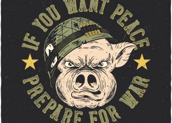 Soldier pig. Vector t-shirt design buy t shirt design Soldier pig. Vector t-shirt design buy t shirt design