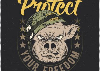 Soldier pig. Vector t-shirt design buy t shirt design Soldier pig. Vector t-shirt design buy t shirt design