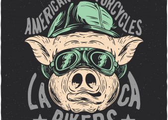 Biker pig. Vector t-shirt design buy t shirt design Biker pig. Vector t-shirt design buy t shirt design