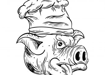 Cook pig. Vector t-shirt design buy t shirt design Cook pig. Vector t-shirt design buy t shirt design