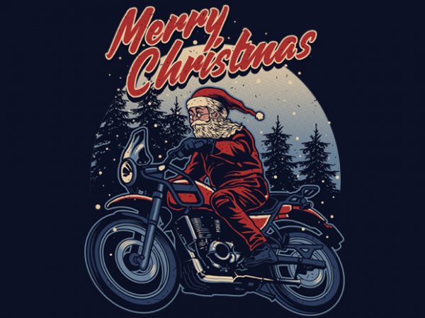 Santa Rider T-shirt Design Santa Rider T-shirt Design
