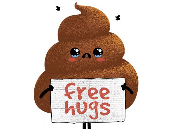 Free Hugs (Poop) t shirt graphic design Free Hugs (Poop) t shirt graphic design