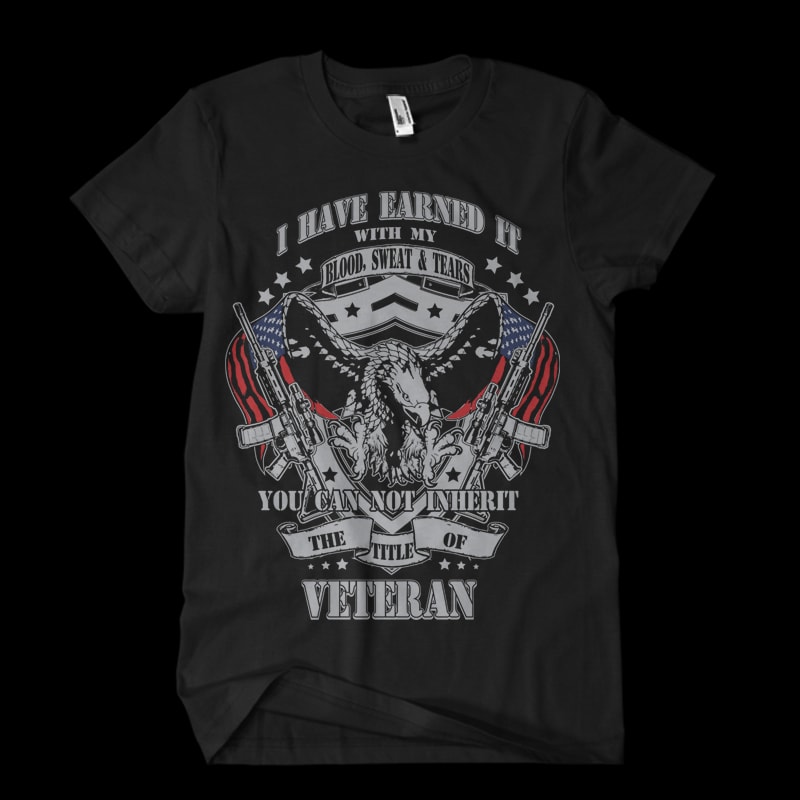 Download USA Flag Veteran t shirt vector graphic