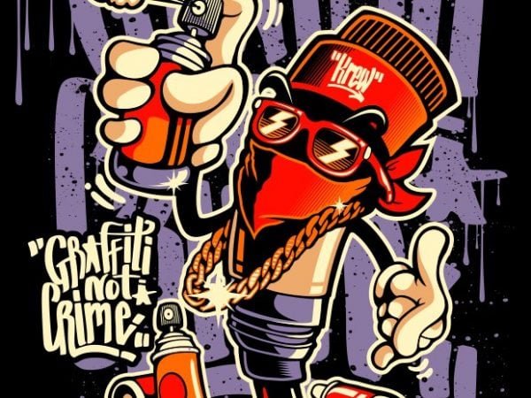 GRAFFITY NOT CRIME t shirt design template GRAFFITY NOT CRIME t shirt design template
