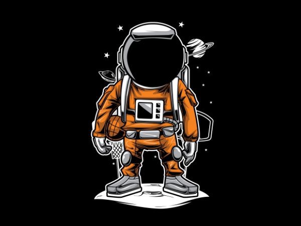 Astronaut Basket Ball T-Shirt Design Astronaut Basket Ball T-Shirt Design
