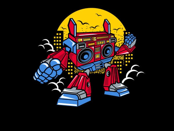 Boombox Robot Vector t-shirt design buy t shirt design Boombox Robot Vector t-shirt design buy t shirt design