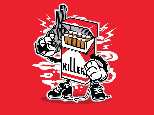 Cigarette Killer Graphic t-shirt design Cigarette Killer Graphic t-shirt design