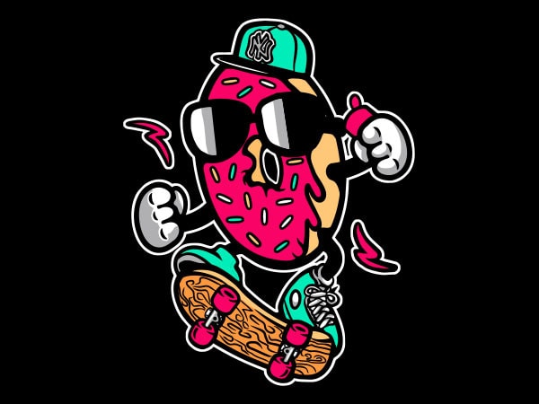 Donut Skater Graphic t-shirt design buy t shirt design Donut Skater Graphic t-shirt design buy t shirt design