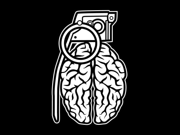 Grenade Brain Graphic t-shirt design Grenade Brain Graphic t-shirt design