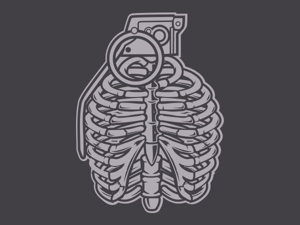 Grenade Ribcage Graphic t-shirt design Grenade Ribcage Graphic t-shirt design