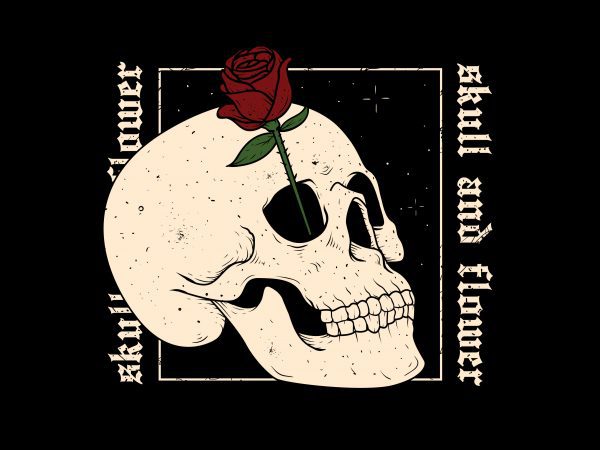 skull flower t shirt template vector skull flower t shirt template vector