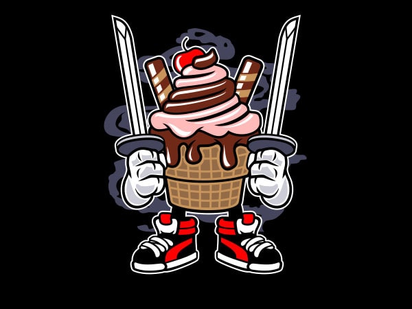 Ice Cream Ninja Vector t-shirt design buy t shirt design Ice Cream Ninja Vector t-shirt design buy t shirt design
