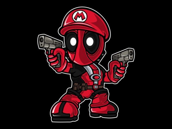 Mario Deadpool t shirt designs for sale Mario Deadpool t shirt designs for sale