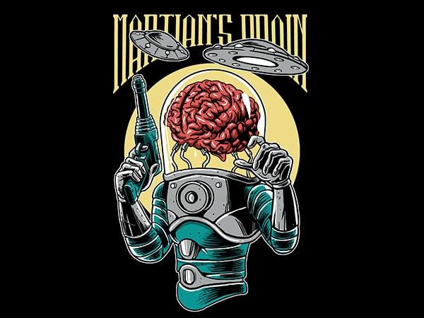 Martian's Brain Vector t-shirt design buy t shirt design Martian's Brain Vector t-shirt design buy t shirt design