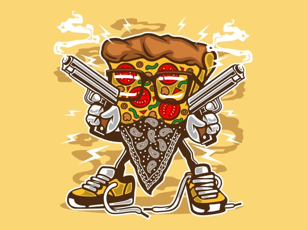 Pizza Gangster Vector t-shirt design buy t shirt design Pizza Gangster Vector t-shirt design buy t shirt design