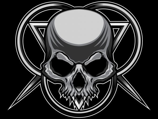 Skull head T-shirt design template vector illustration Skull head T-shirt design template vector illustration
