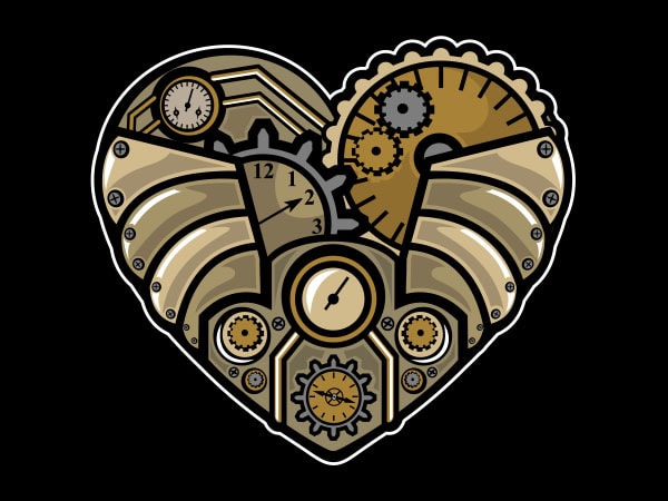 Steampunk Heart Vector t-shirt design