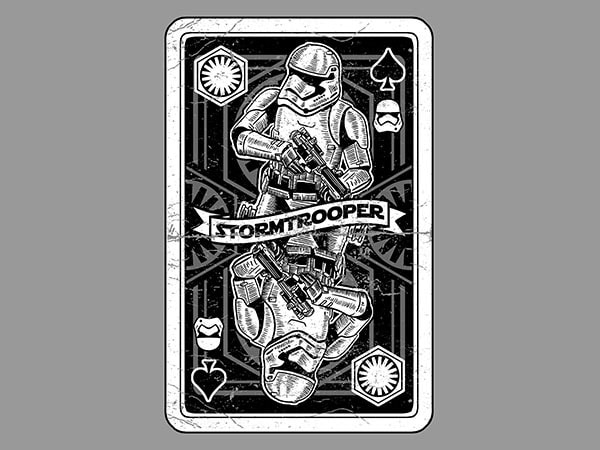 Stormtrooper Playing Card Vector t-shirt design buy t shirt design Stormtrooper Playing Card Vector t-shirt design buy t shirt design