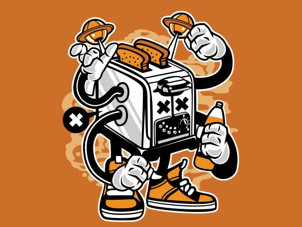 Toaster Monster Vector t-shirt design buy t shirt design Toaster Monster Vector t-shirt design buy t shirt design