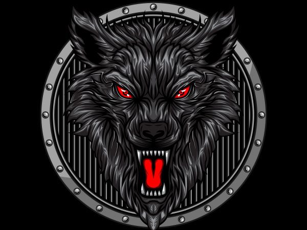angry wolf head in circle ornament t-shirt vector illustration angry wolf head in circle ornament t-shirt vector illustration