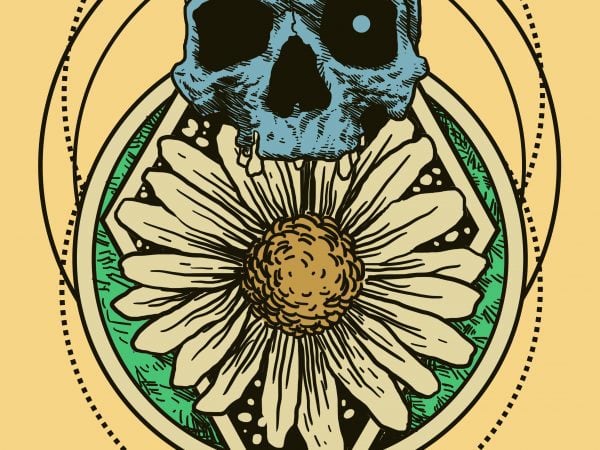 skull flower graphic t-shirt design buy t shirt design skull flower graphic t-shirt design buy t shirt design