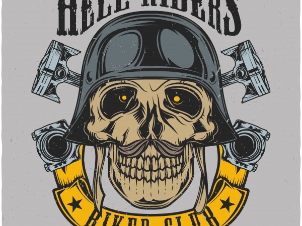Hell riders biker club. Vector T-Shirt Design buy t shirt design Hell riders biker club. Vector T-Shirt Design buy t shirt design