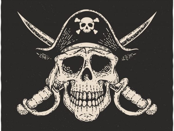 Pirate Skull. Vector T-Shirt Design Pirate Skull. Vector T-Shirt Design