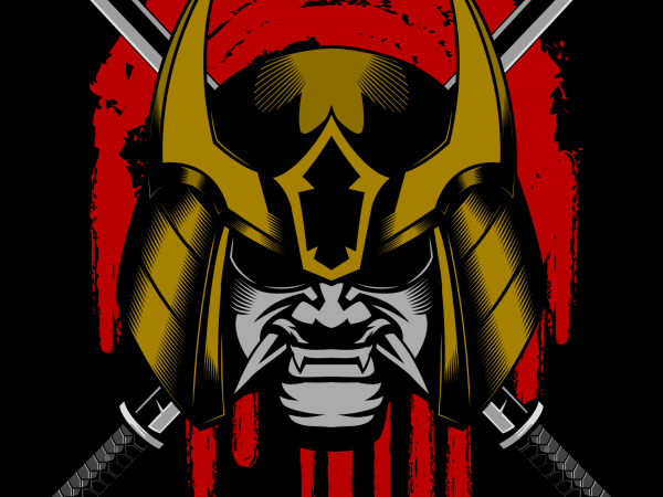 Ronin samurai head helmet vector illustration buy t shirt design Ronin samurai head helmet vector illustration buy t shirt design