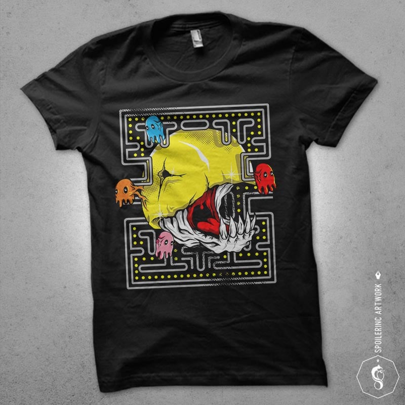 pacmonster Vector t-shirt design buy t shirt design pacmonster Vector t-shirt design buy t shirt design