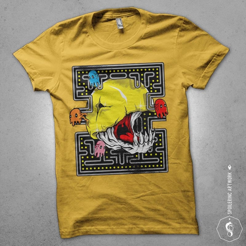 pacmonster Vector t-shirt design buy t shirt design pacmonster Vector t-shirt design buy t shirt design