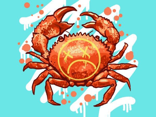 sad crab tshirt design sad crab tshirt design