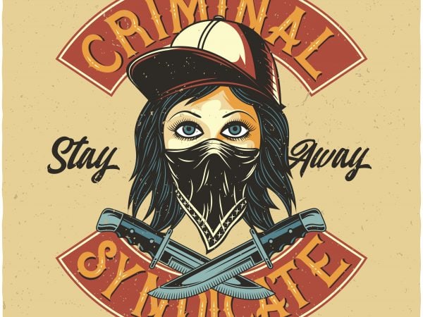 Criminal Syndicate. Vector T-Shirt Design buy t shirt design Criminal Syndicate. Vector T-Shirt Design buy t shirt design