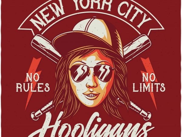 NYC Hooligans. Vector T-Shirt Design buy t shirt design NYC Hooligans. Vector T-Shirt Design buy t shirt design