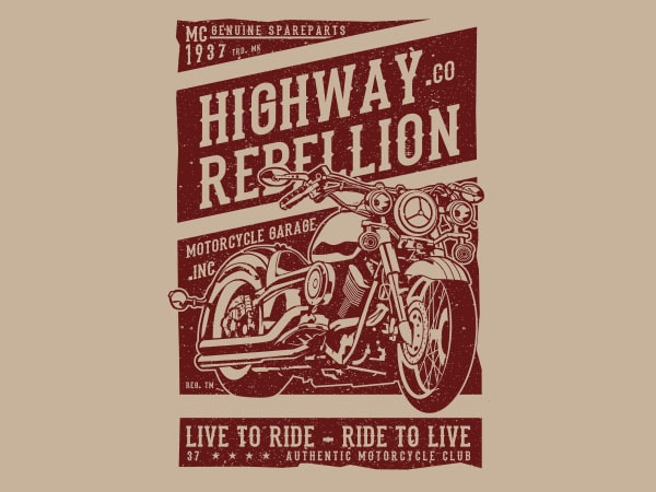 Highway Rebellion Graphic t-shirt design buy t shirt design Highway Rebellion Graphic t-shirt design buy t shirt design