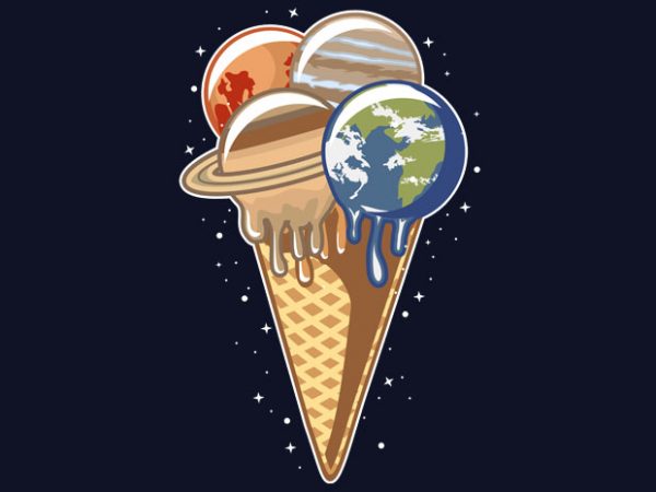 Planet Ice Cream Tshirt Design Planet Ice Cream Tshirt Design