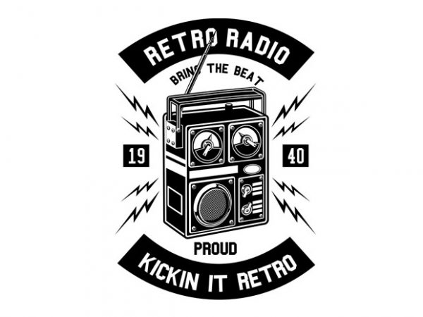 Retro Radio Tshirt Design buy t shirt design Retro Radio Tshirt Design buy t shirt design