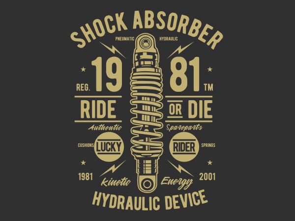 Shock Absorber Vector t-shirt design buy t shirt design Shock Absorber Vector t-shirt design buy t shirt design