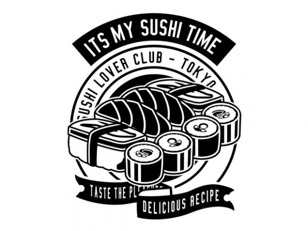 Sushi Time Tshirt Design buy t shirt design Sushi Time Tshirt Design buy t shirt design