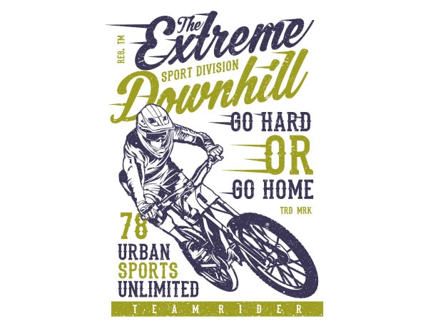 The Extreme Downhill Vector t-shirt design The Extreme Downhill Vector t-shirt design