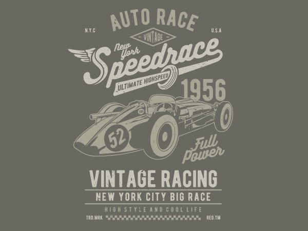 Vintage Speedrace Vector t-shirt design buy t shirt design Vintage Speedrace Vector t-shirt design buy t shirt design