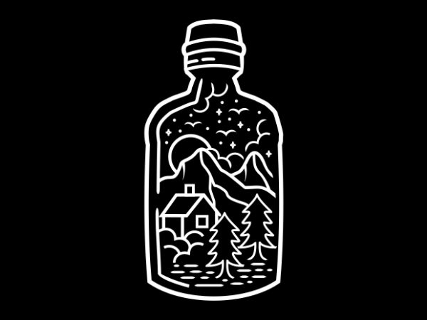 In The Bottle t shirt design for sale In The Bottle t shirt design for sale