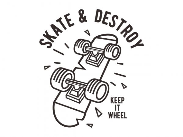 Skate & Destroy t shirt template vector Skate & Destroy t shirt template vector
