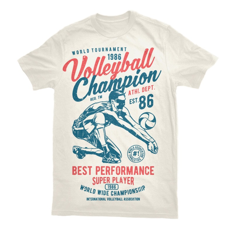 Download Volleyball Champion Vector t-shirt design