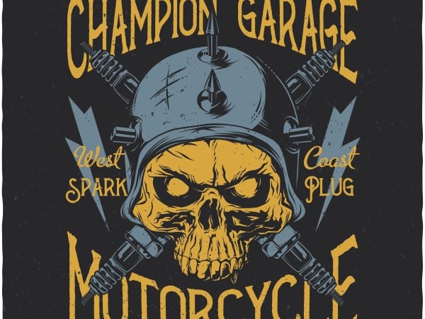 Champion garage. Vector T-Shirt Design buy t shirt design Champion garage. Vector T-Shirt Design buy t shirt design