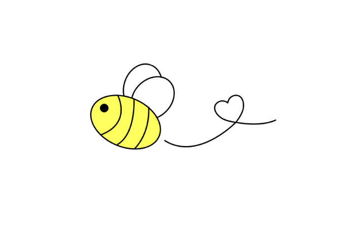 Cute bee with a heart simple tattoo t shirt printing design