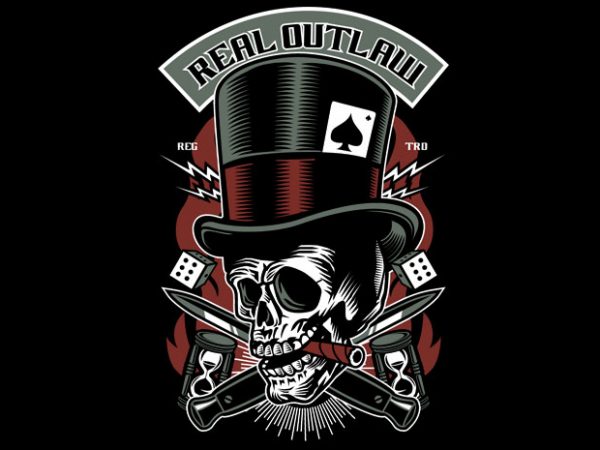 Real Outlaw Skull buy t shirt design Real Outlaw Skull buy t shirt design